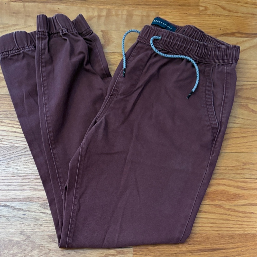 Men's Casual Burgundy Jogger Pants